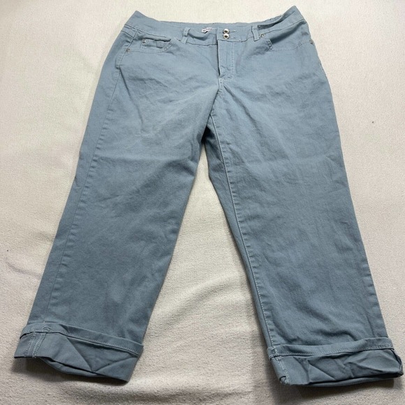 Bandolino Denim - Bandolino Womens Blue Jeans Size 10 Average Denim Womens Capri Cuffed Ankle